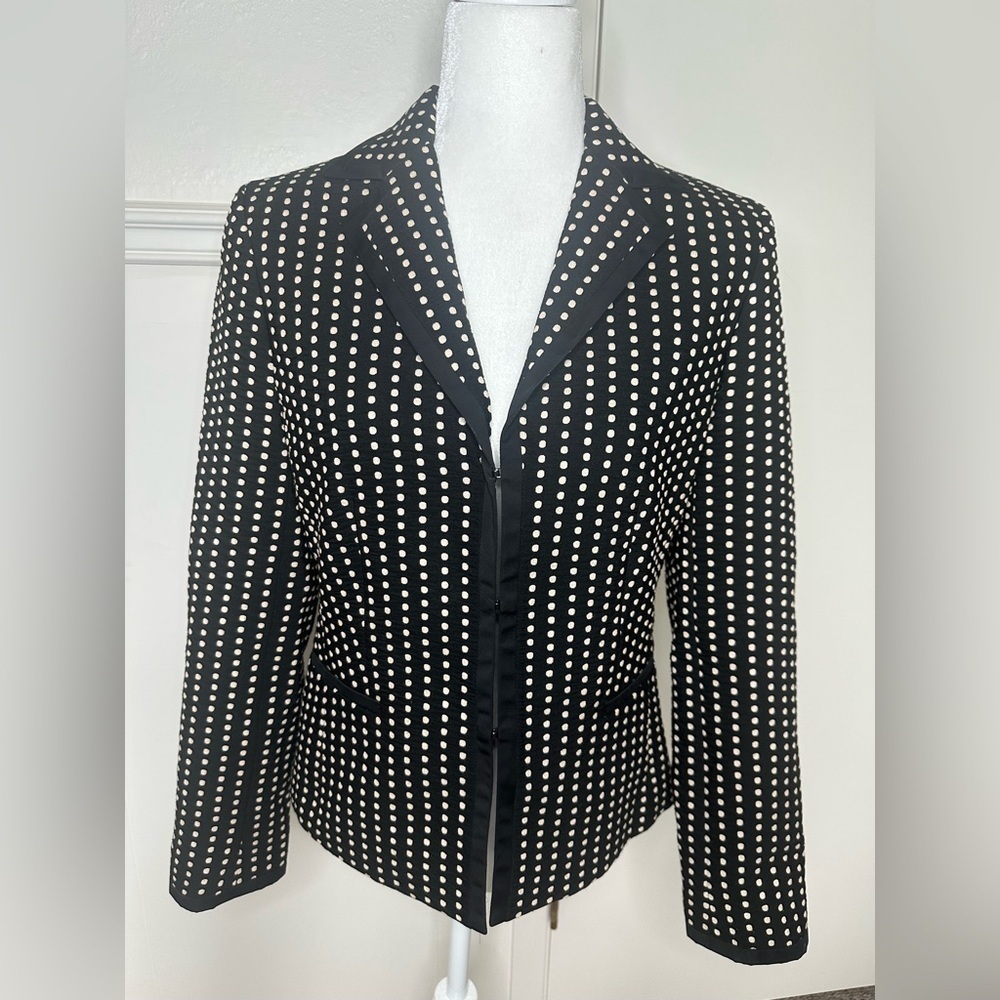 Talbots Black and White Polka Dot Blazer size 8 - Picture 2 of 8